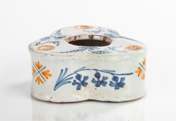 18th Century Dutch Delft Polychromed Inkwell