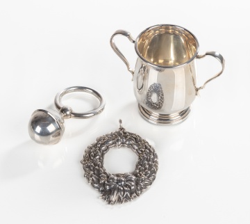 Buccellati Sterling Silver, Child's Cup, Baby Rattle, & Christmas Ornament