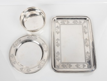 Tiffany & Co. Sterling Silver Child's Plate, Bowl, & Tray