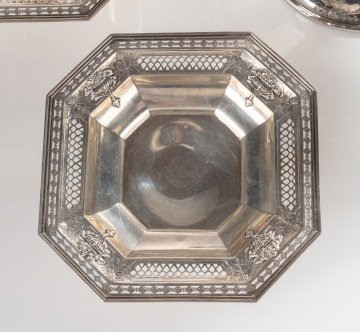 Gorham Sterling Silver Basket with Pair of Sterling Tazza