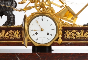 Fine & Rare Monumental French Ormolu and Bronze Empire Clock