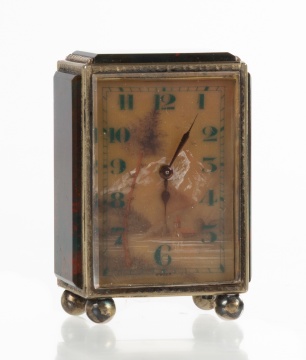 The Webb C. Ball Co. Cleveland, Silver & Agate Desk Clock