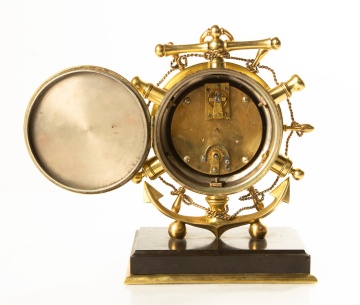 French Ships Wheel & Anchor Desk Clock