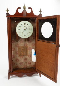 Rare Asa Munger, Auburn, NY, Pillar & Scroll Clock