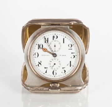 Tiffany & Co. Sterling Silver Travel Desk Clock