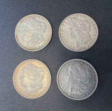 Twelve Morgan Silver Dollars