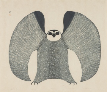 Pitaloosie Saila (Inuit, b. 1942) "Grand Owl"