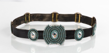 Zuni Silver & Turquoise Concho Belt