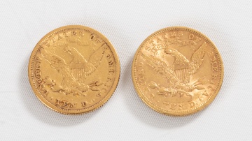 1880 & 1899 Liberty Head $10 Gold Coins