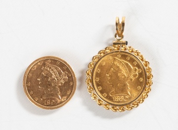 1897 & 1880 Liberty Head $5 Gold Coins