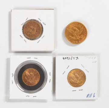 Liberty Head $10 & Three Liberty Head $5 Gold Coins