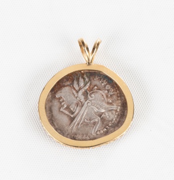 Roman Republican Silver Denarius Coin Pendant