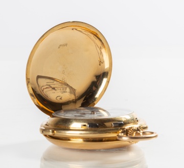 Volta 18K Gold Chronograph Pocket Watch with Minute Repeater, Calendar & Moon Phase