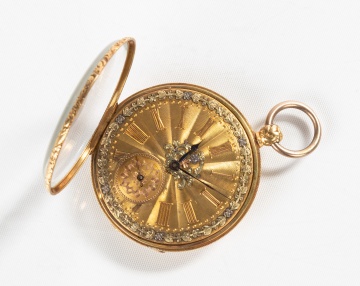 Lepine, Paris, 18K Gold Open Face Pocket Watch