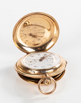 E. Mathey 14K Gold Pocket Watch Chronometer with Repeater