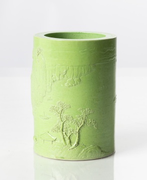 Chinese Mountain Landscape Brush Pot
