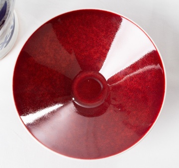 Chinese Blue & White Porcelain Covered Jar & Oxblood Bowl