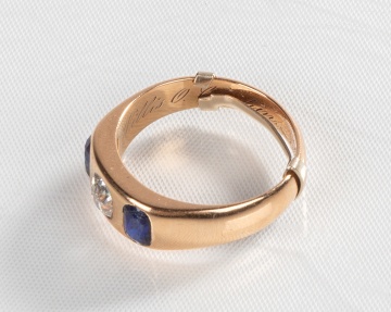 Men's 18K Gold, Diamond, & Sapphire Ring