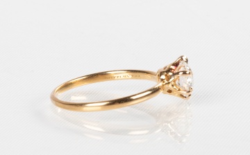 Tiffany & Co. 14K Gold & .85 Carat Diamond Solitaire Ring
