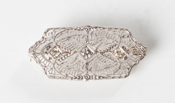 14K Gold, Platinum, & Diamond Pendant / Brooch