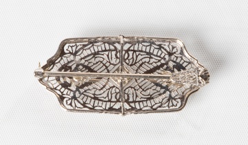 14K Gold, Platinum, & Diamond Pendant / Brooch