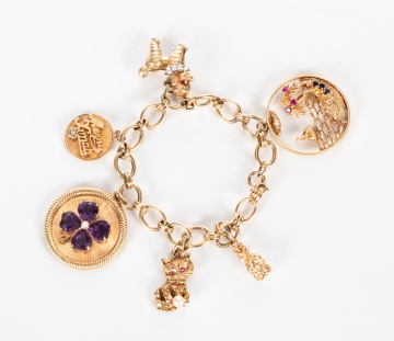 Ladies' 14K Gold Charm Bracelet