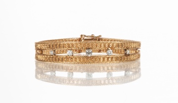 Ladies' 14K Gold & Diamond Bracelet