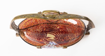 Austrian Art Glass Art Nouveau Bronze Mounted Centerpiece