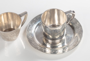Sterling Silver Child's Plate & Cups, Including  Tiffany & Co.