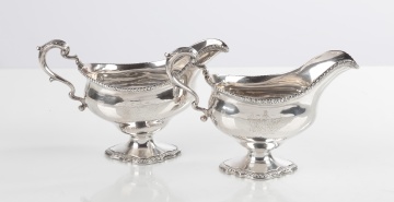Georgian Sterling Silver Creamers with Coat of Arms