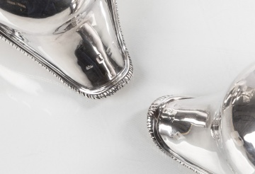 Georgian Sterling Silver Creamers with Coat of Arms