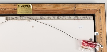 Sally Cook (Buffalo, New York, b. 1932) The Blue Jay Turns His Back on the Flowers and Stalks the Butterfly