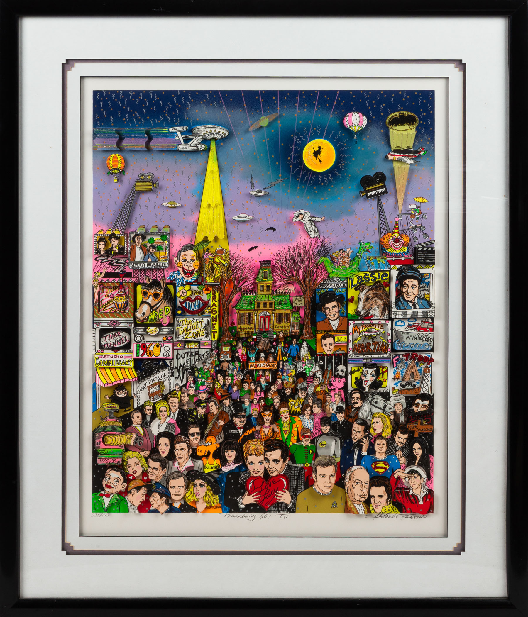 パディタン 　Charles Fazzino Charles Fazzino Running of the bucks Stock Investor Finance Art 3D