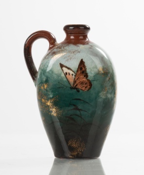 Early Rookwood Art Pottery Cabinet Ewer with Butterfly