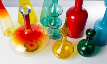 Group of Blenko & Italian Glass Decanters