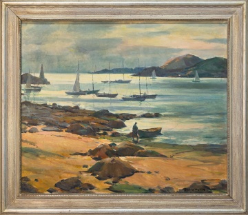 Carl Peters (American, 1897-1980) Harbor Scene