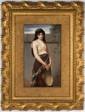 A Fine KPM Berlin Gypsy Girl with Tambourine