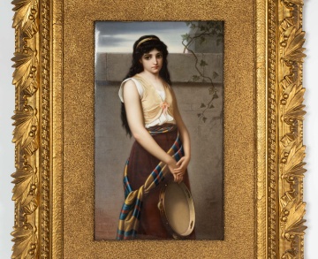 A Fine KPM Berlin Gypsy Girl with Tambourine