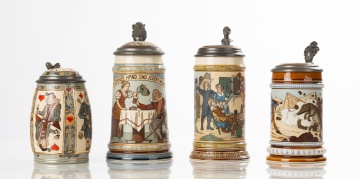 Four Mettlach Steins