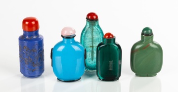 Five Peking Glass Snuff Bottles