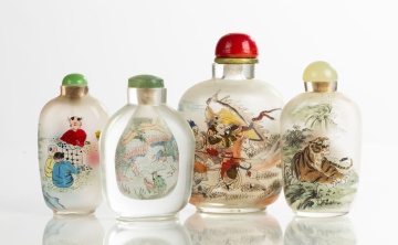 Four Reverse Painted Snuff Bottles