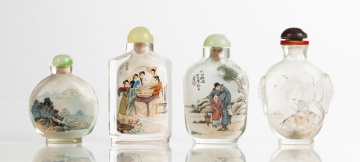 Four Reverse Painted Snuff Bottles