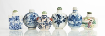Porcelain Blue and White & Polychrome Snuff Bottles