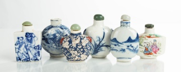 Porcelain Blue and White & Polychrome Snuff Bottles
