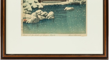 Hasui Kawasi (Japanese, 1883-1957) "Snow at Ginkaku-ji Temple, Kyoto"