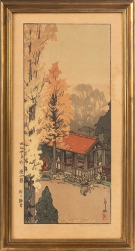 Hiroshi Yoshida (Japanese, 1876-1950) Tea House with Trees