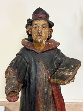 Venetian Figure of a Young Man, Carved & Polychrome Wood