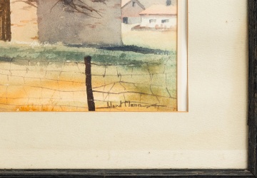 Ward Mann (American, 21st Century) Watercolor of a Barn