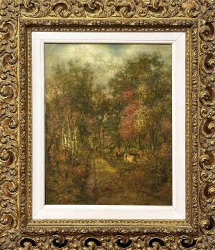 Charles Henry Miller, (American, 1842-1922) Landscape with Cows