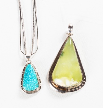 Navajo Silver & Turquoise Necklace Pendants